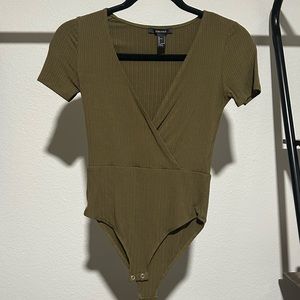 Army green surplice bodysuit